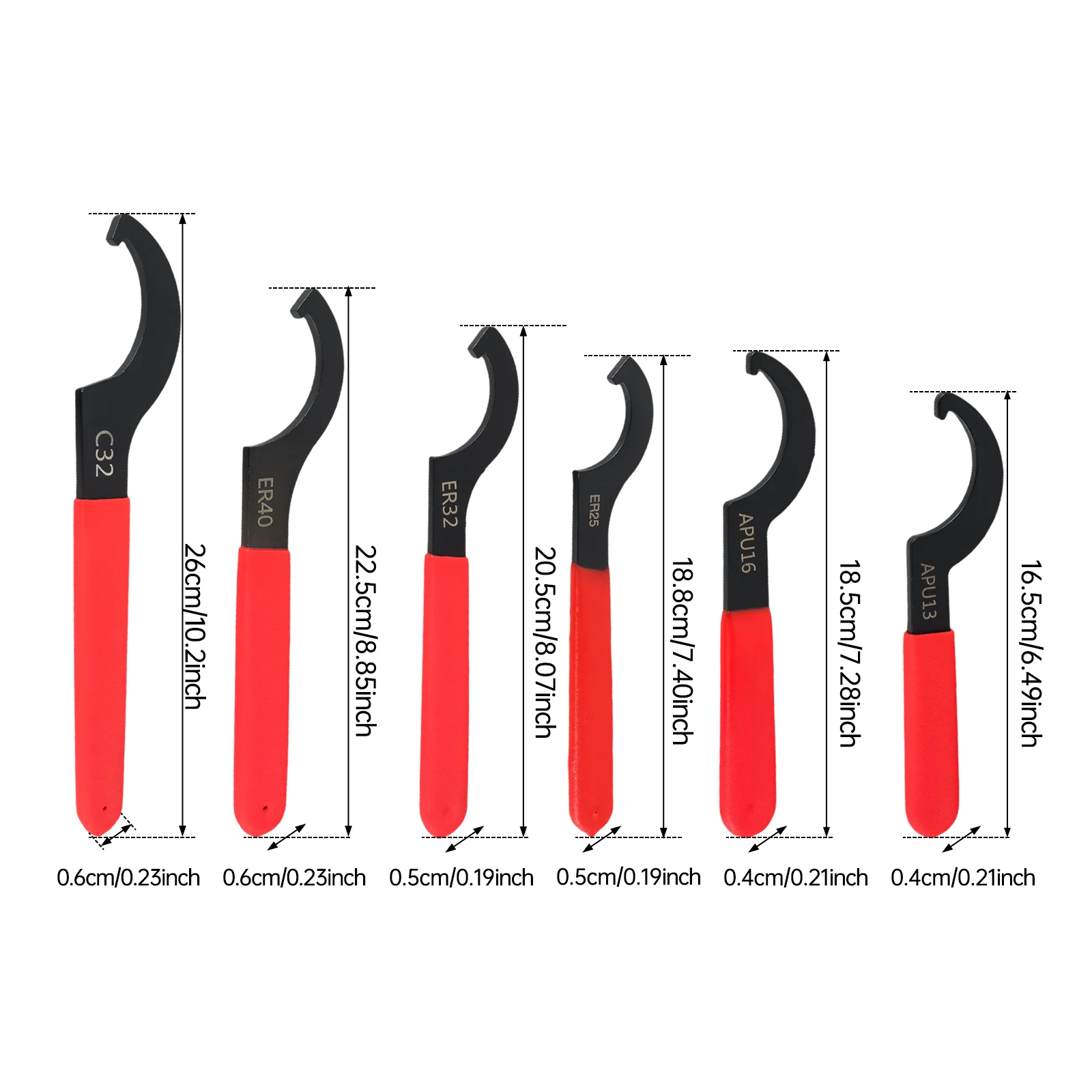6 قطع من مفاتيح الربط الخطافية، طقم أدوات مفتاح رب...