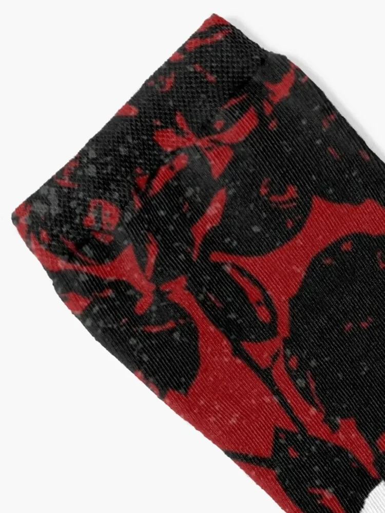 DeMo Violator Texture Black & Red Socks hiking essential Luxury Woman Socks Men's