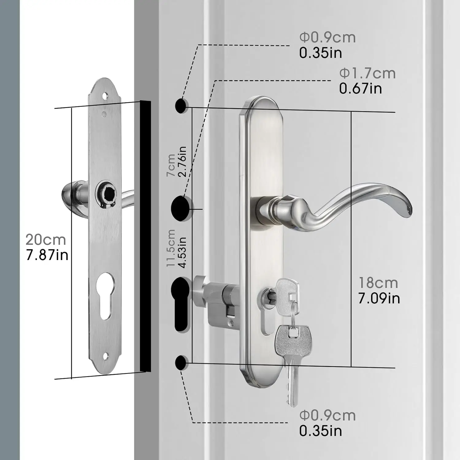 Poignée installée sur porte-tempête