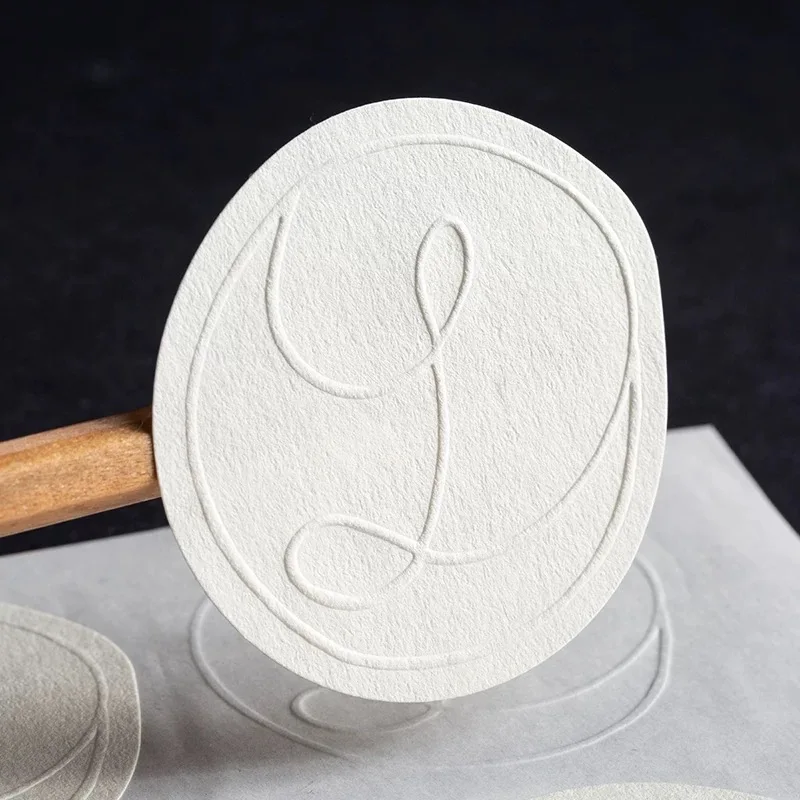 100pcs Custom Embossed White Stickers – Personalized Adhesive Seals with Name, Logo or ... - SKU SSL900235 - UGI Packaging