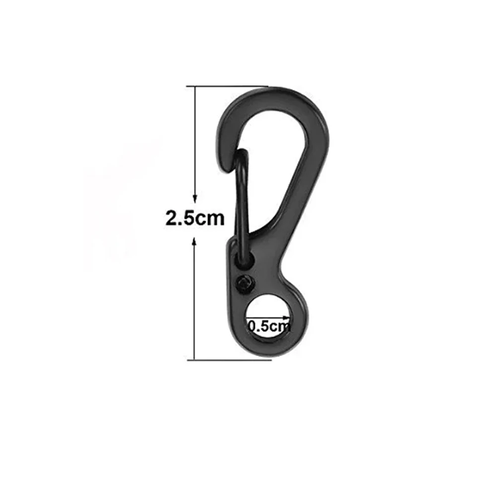 20Pcs Mini Spring Carabiners Set Outdoor EDC Rope Clasps Keychain Camping Hooks Paracord Clips Tactical Survival Buckle
