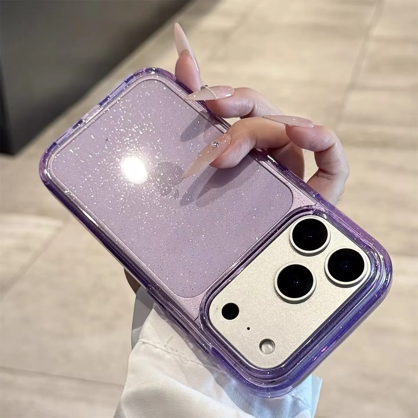 Shockproof Luxury Bling Glitter Transparent Phone Case with Air Armor Bumper