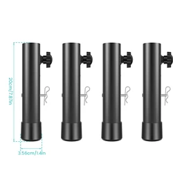 Adjustable Steel Table Leg Extenders with Fixing Bolts - Set of 4, Heavy Duty Furniture Risers (Black 20cm)
