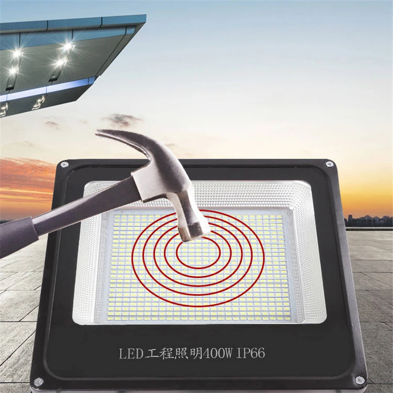 LED 투광등 30W 50W 200W 400W 600W AC 220V 야외 스포트라이트 투광 조명 IP66 방수 정원 벽 세척 램프 반사경