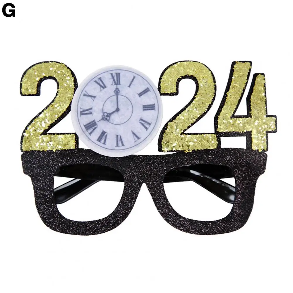 

New Year Glasses Black Gold Themed Frames Stylish New Year Party Glasses Photo Props for A Festive Celebration Trendy for 2024