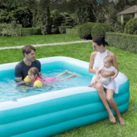 Piscine gonflable Sloosh 130 x 72 x 22 pouces pour adultes avec sièges, durable et épaisse, pour jardin, pelouse, fête en plein air 4