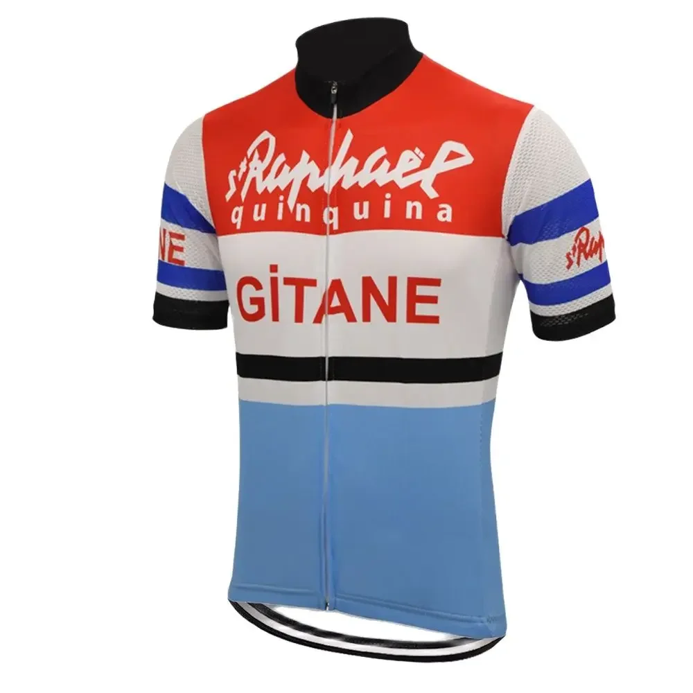 Retro Cycling Jersey Men Short Sleeve Classic Cycling Tops Full Zipper Mtb Bike Wear Clothing Maillot Ciclismo