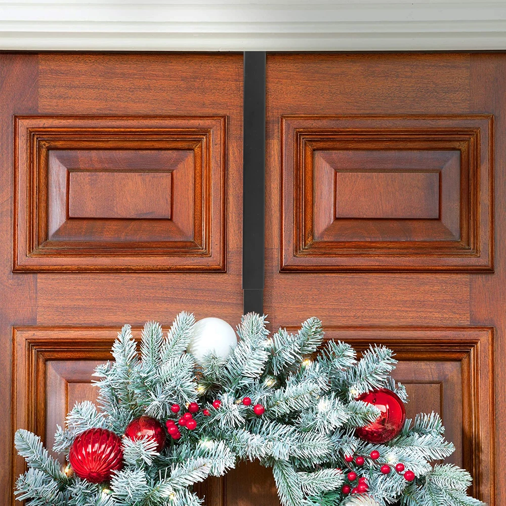 Adjustable Wreath Hanger Over The Door Wreath Holder Metal Front Door Hook Extensible Hanger for Front