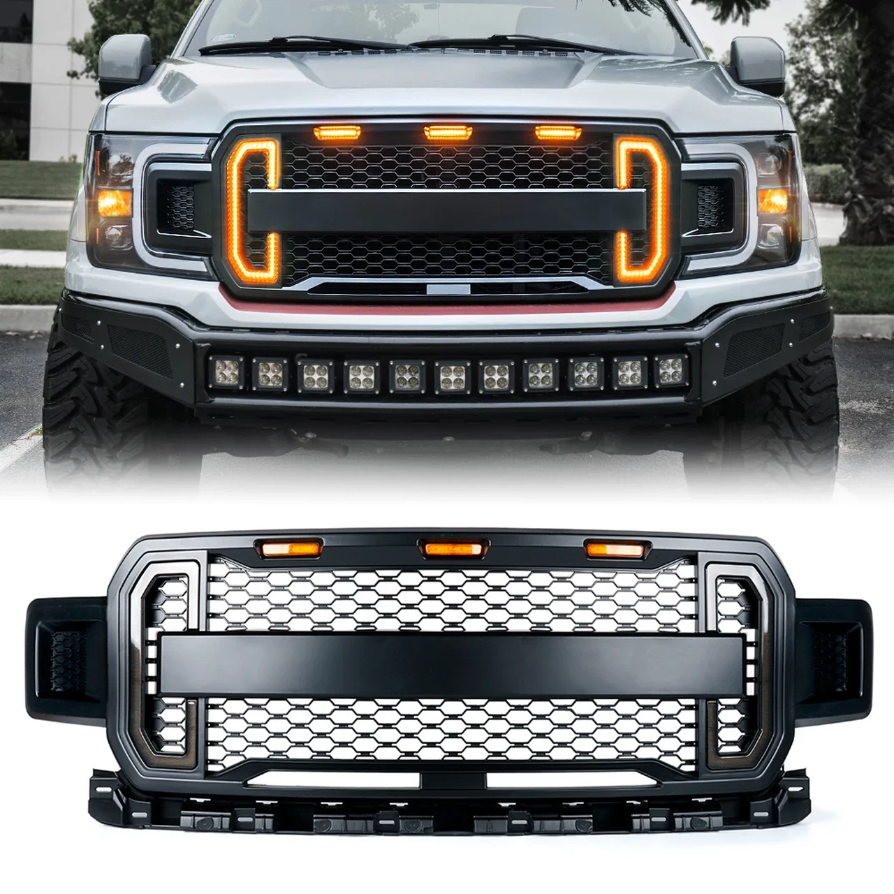 2018 2019 2020 accessories raptor bodykit parts front bumper grille for F150 ford american truck part car chrome front grille auto accessories hc t 15001