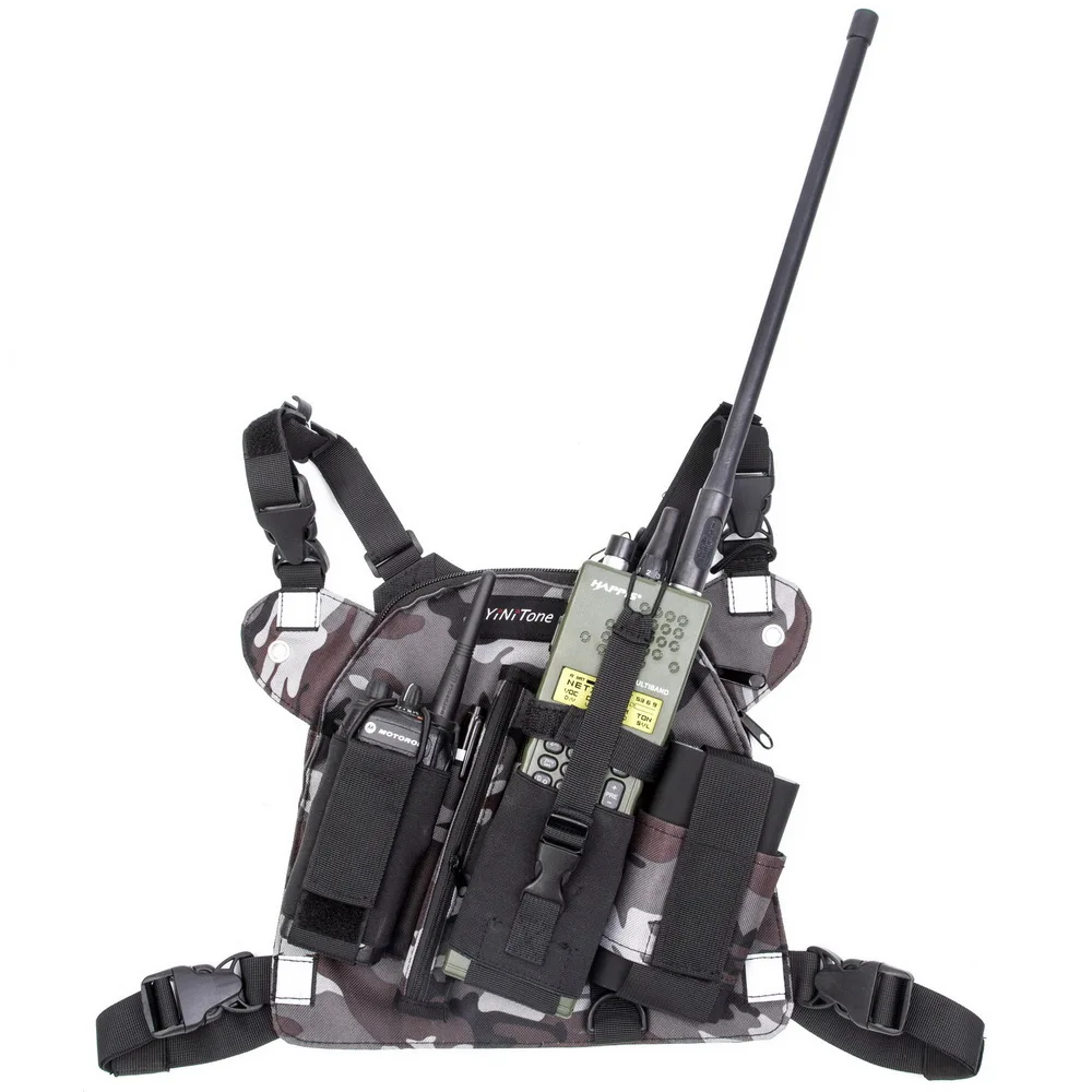 YiNiTone BG-02 ocean camouflage Universal Radio Chest Harness Bag Pocket Pack Holster  for Two Way Radio