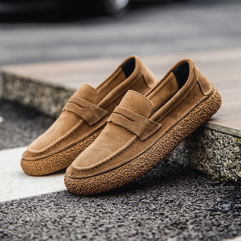 

Classic Brand Men's Suede Shoes Soft Soled Men's Loafers Commuting Men's Driving Shoes Outdoor Simple Casual Shoes Anti-skid