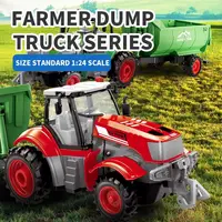1:24 Farmer's Car 2.4G Remote Control Electric Ransport Truck Dump Truck Water Tanker Children's Remote Control Car Gift 2