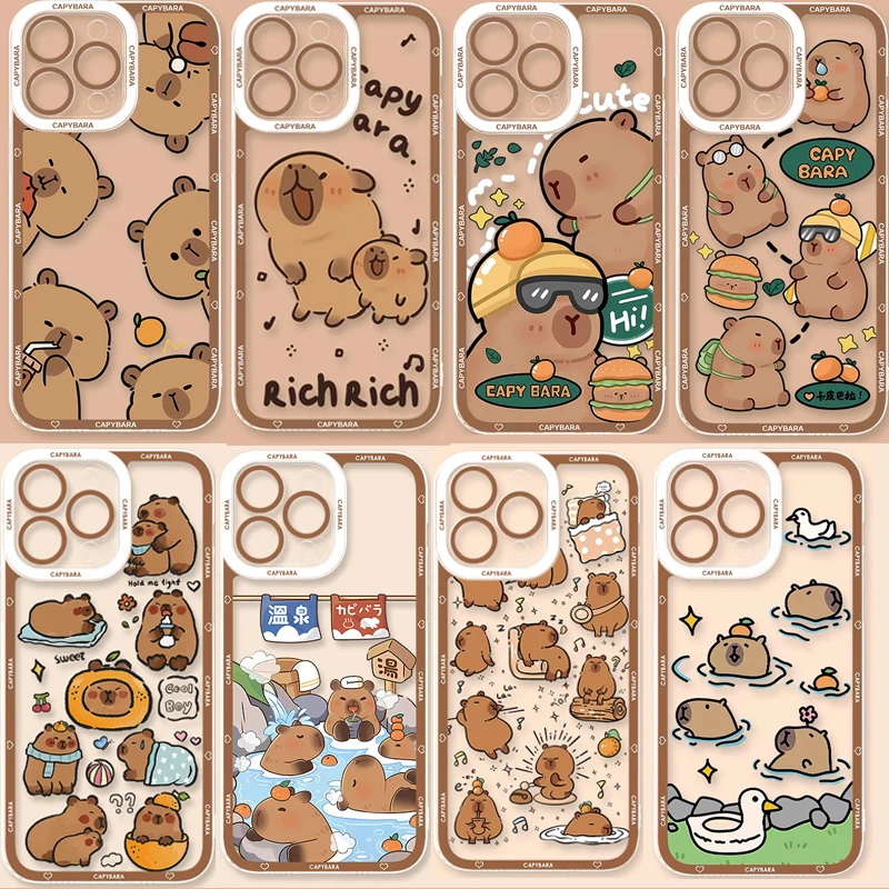Playful Capybara Cartoon Design Phone Case