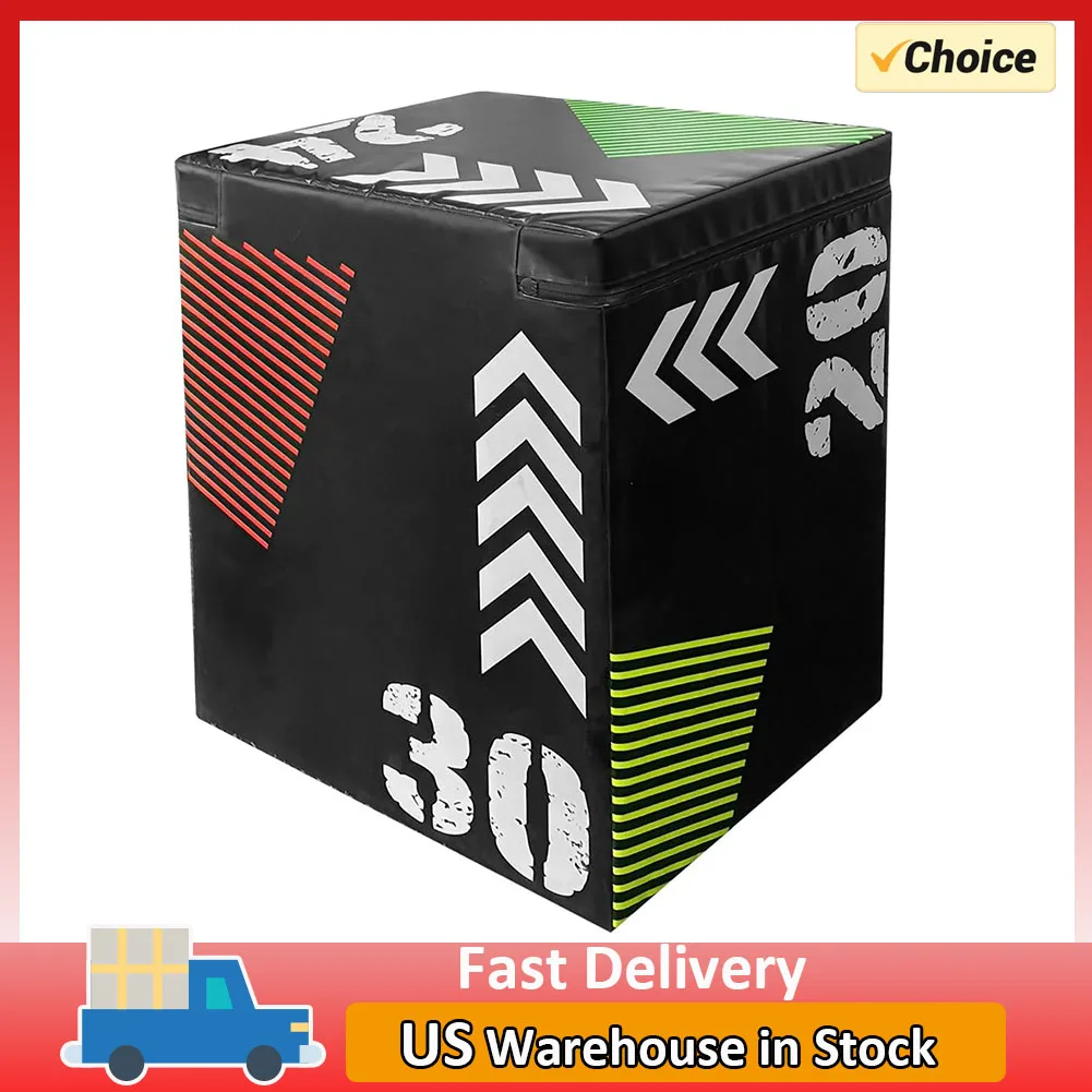 3 in 1 Plyo Jump Box Soft Jumping Box for Excerise Training High-Density Foam and Wood Board Plyometric Jump for Home Gym