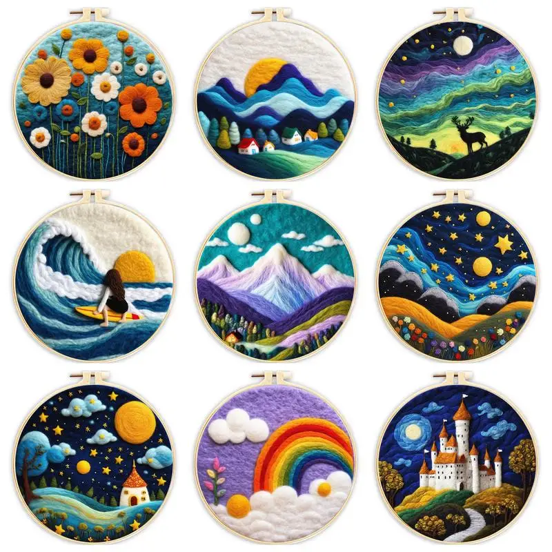 Starry Sky Wool Felting Starter Kit 1 Pack for Adults