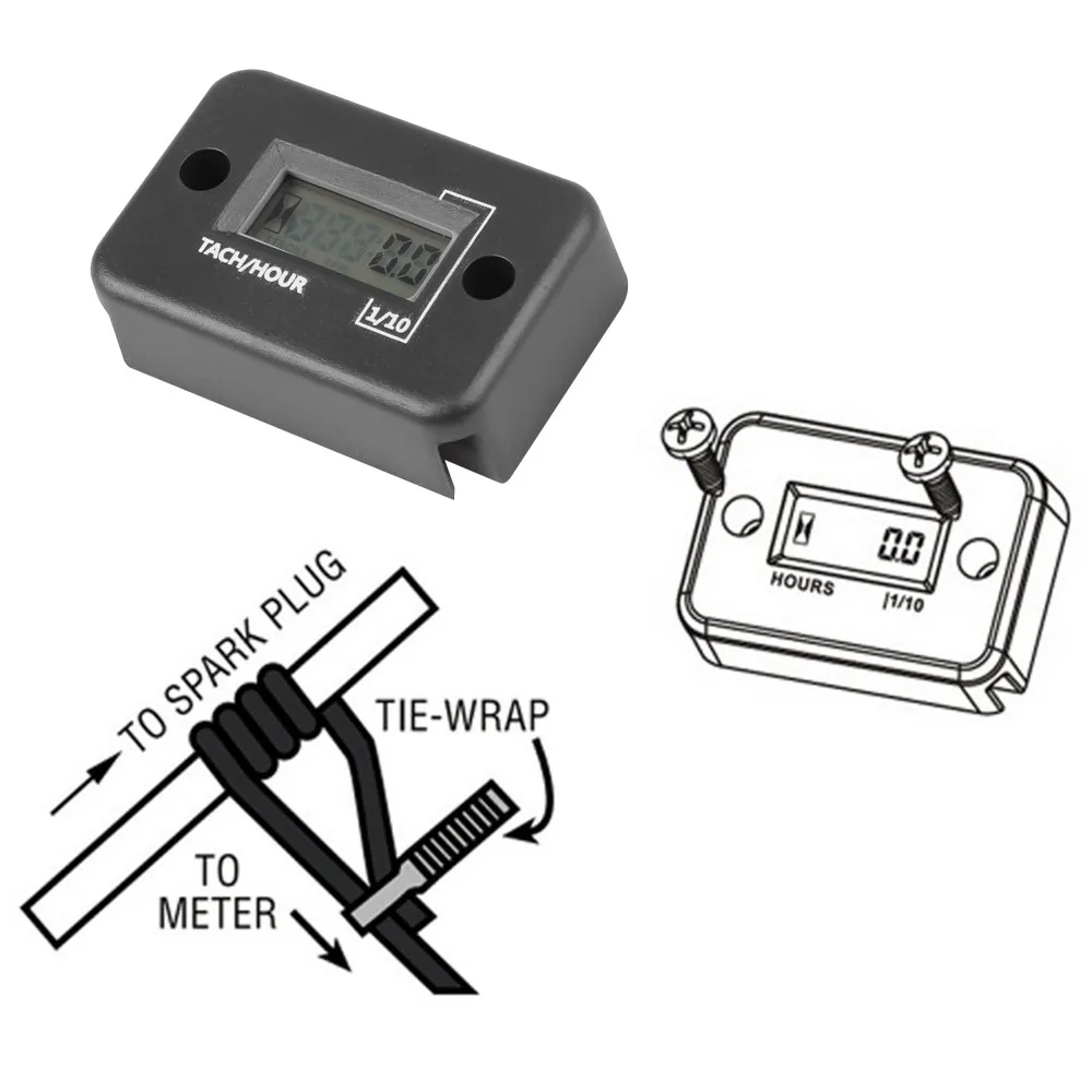 Digital Engine Tach Hour Meter Tachometer Gauge Engine RPM LCD Display For All 2 Or 4 stroke Gasoline For Motorcycle SUV tachometer gauge engine tachometer tachometer meter engine hour meter