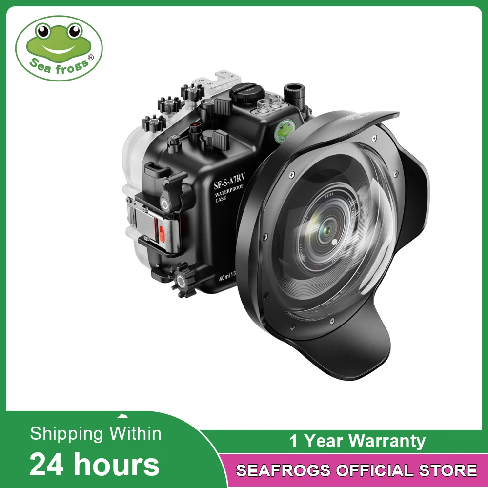 Custodia Per Fotocamera Subacquea Seafrogs 40M/130Ft Con Porta Dome Da 6 "Per Sony A7R V (Zoom Geared Incluso)
