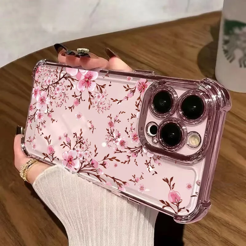 Elegant Bow Cherry Plating Shockproof Phone Case