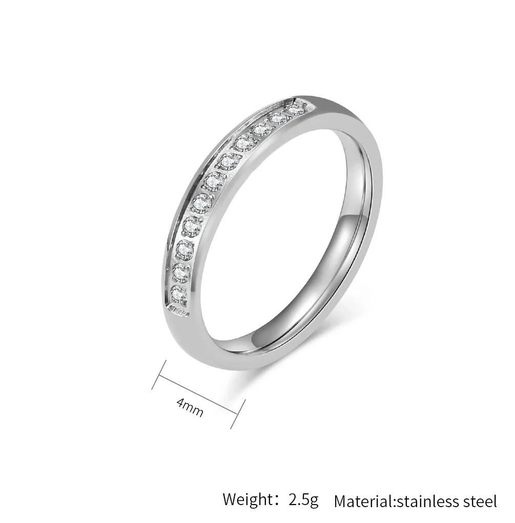 JHSL Brand Luxury Stainless Steel Women Wedding Rings Cubic Zircon Purple Gold Silver Color US Size 5 6 7 8 9 10 2