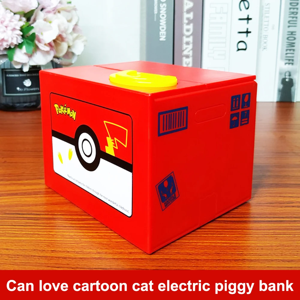 Children's Cartoon Cat Piggy Bank Electric Savings Cute Thief Cat Greedy For Money Eating Cat Piggy Bank Toy Creative Greedy Cat 2