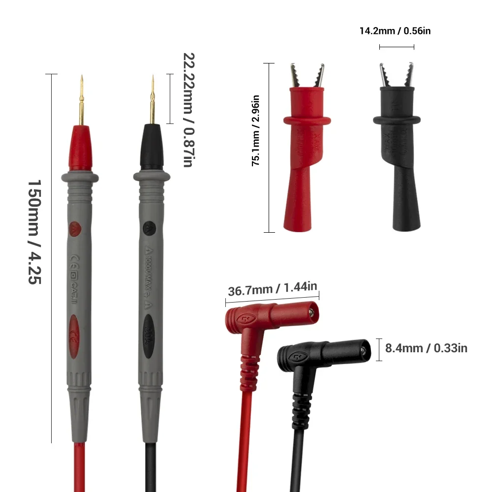 20A Multimeter probes replaceable needles test leads kit probe for digital multimeter cable feeler for FLUKE for Vichy wire tips 6