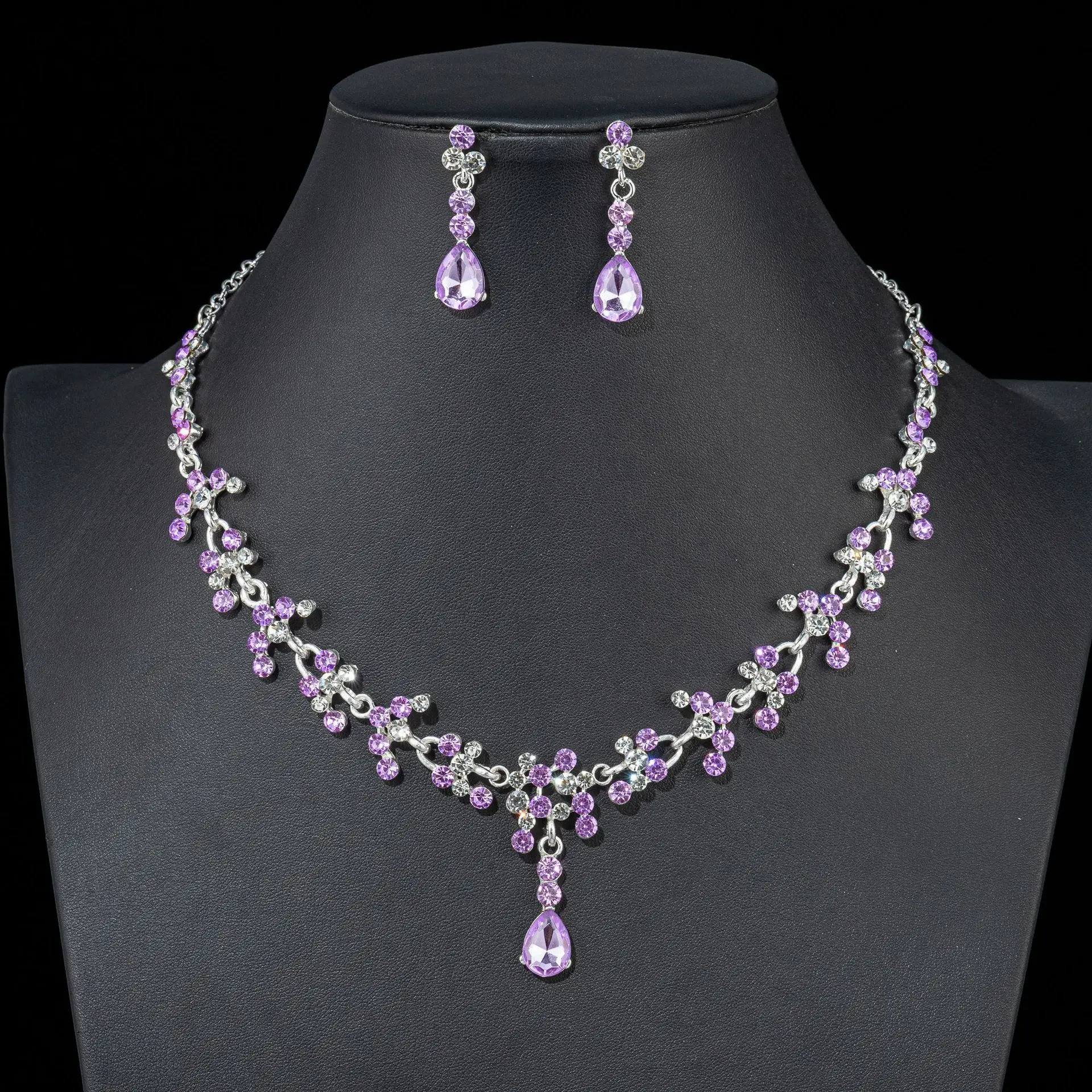 Alloy Necklace and Earring Sets in Purple | Alloy necklace, Earring set,  Earrings