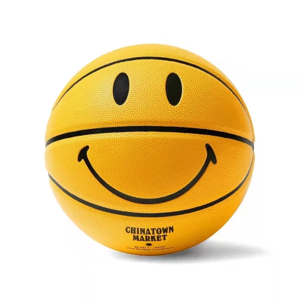 New York Chinatown Smile Basketball Limit 7 Laughing Face Yellow Basketball image