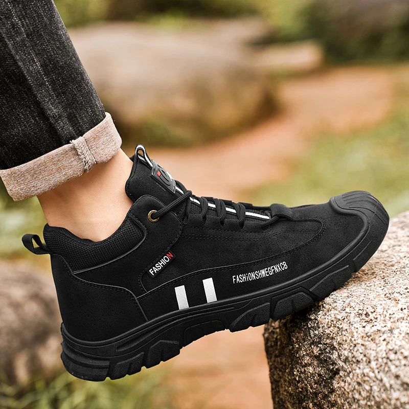 High Quality Causal Shoes for Men High Top Leather Sneakers Fashion Male Sports Shoes Comfortable Men Hiking Shoes Driving Shoes 6