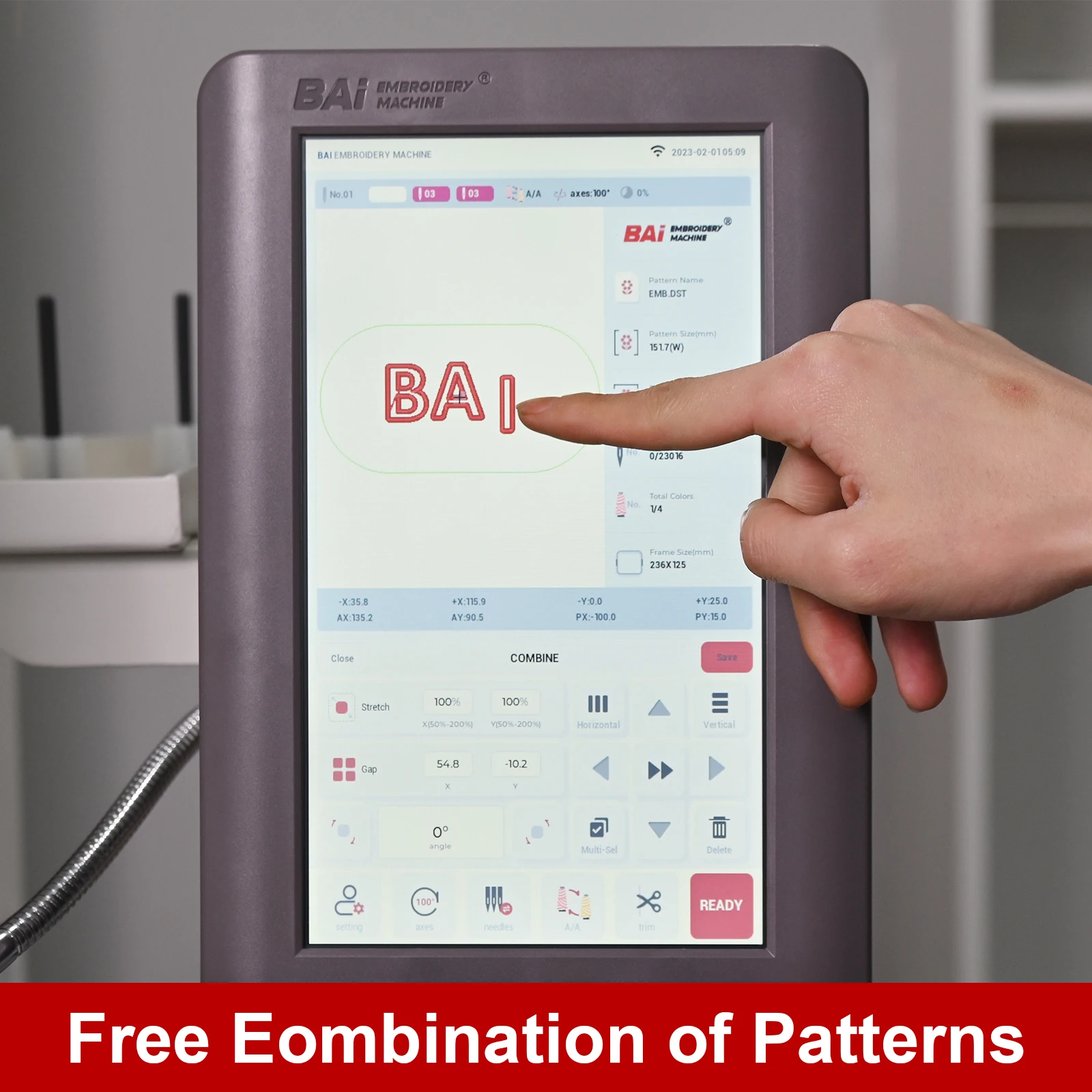 BAi VisionV22 Embroidery Machine Computerized 15 Needle Single Head