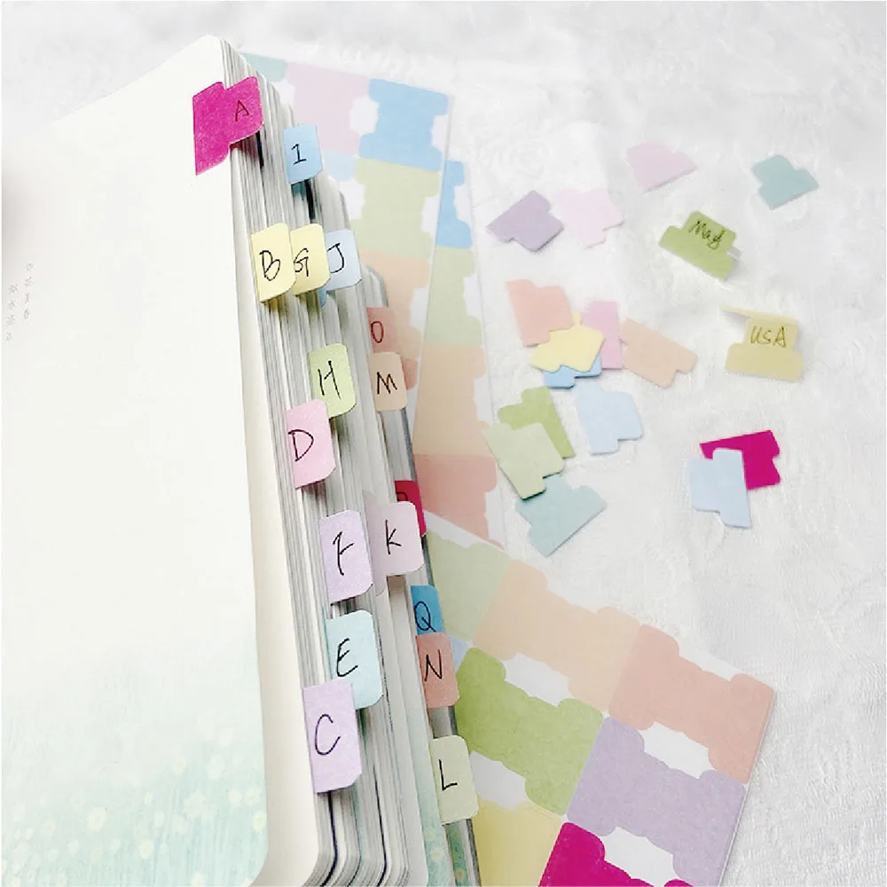 5 Sheets Self-adhesive Index Label Sticker Personalized Journal Tabs Flags Tabs Page Markers Paper Office Supplies Stationery