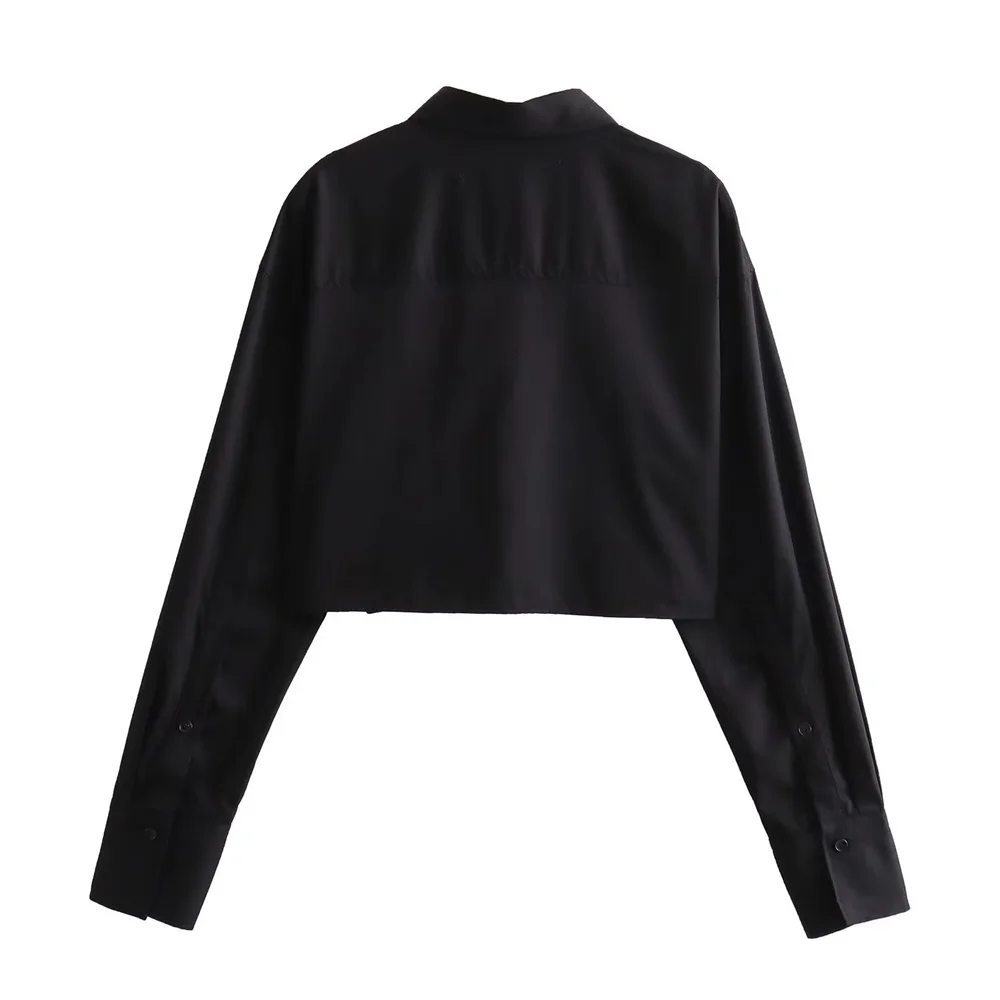 Autumn New Women's Wear Design Sense: A Small Number Polo Neck Loose Windbreaker Fabric Short Shirt 4432029