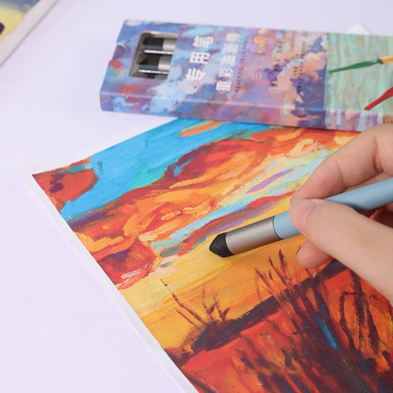 1/3Pc 아티스트 블렌딩 펜 워셔블 스케치 러빙 스펀지 브러쉬 재사용 가능한 드로잉 아트 블렌더 라이트닝 및 하이라이트 교정