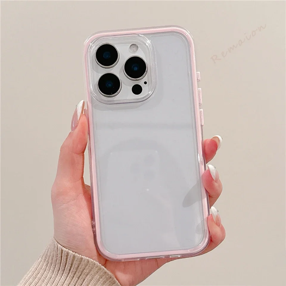Magnetic Transparent Shockproof Wrist Strap Phone Case with Magsafe Charging Compatibility