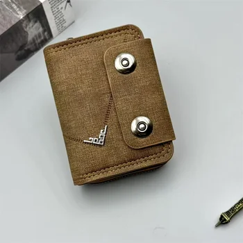 Porta carte Portafoglio in pelle Regalo Viaggi Business Casual da uomo Doppia fibbia con cerniera Portamonete corto Borse per soldi multifunzione