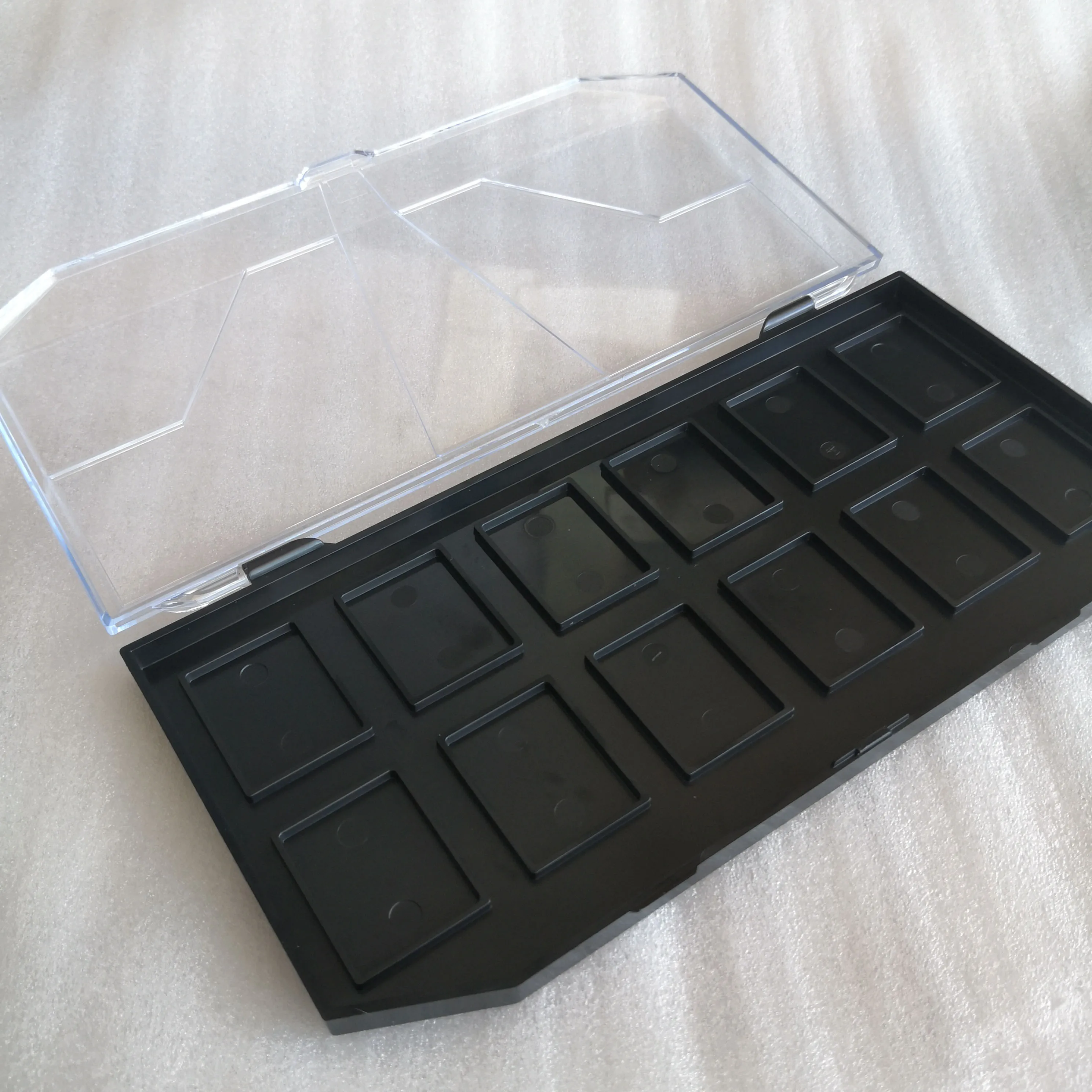 12 Grids Rainbow Split Cake Face Painting Body Art Painting Pigment Plastic Box Empty Palette Tray With Lid 3