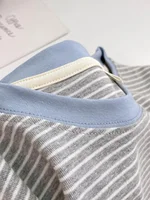 2025 New Women's Loose Fit Casual Stripe ort Sve T-irt Korean Sle Commute Faion Chic Cotton Polyester Blend - Image 5
