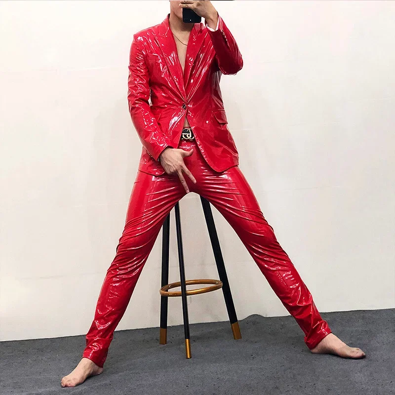 Men Leather Suits Jacket Fashion Slim Casual Coats Solid Color Business Suits Jackets Men's Tops Mens Clothing 2024 New Winter 4