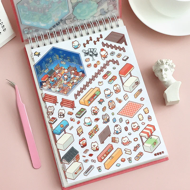 45 Stücke Cartoon Landschaft Aufkleber Buch DIY 3DMminiatur Szene Sammlung 1,0 Aufkleber Geschenk für Kind Kind kawaii schreibwaren aufkleber – Detail 20