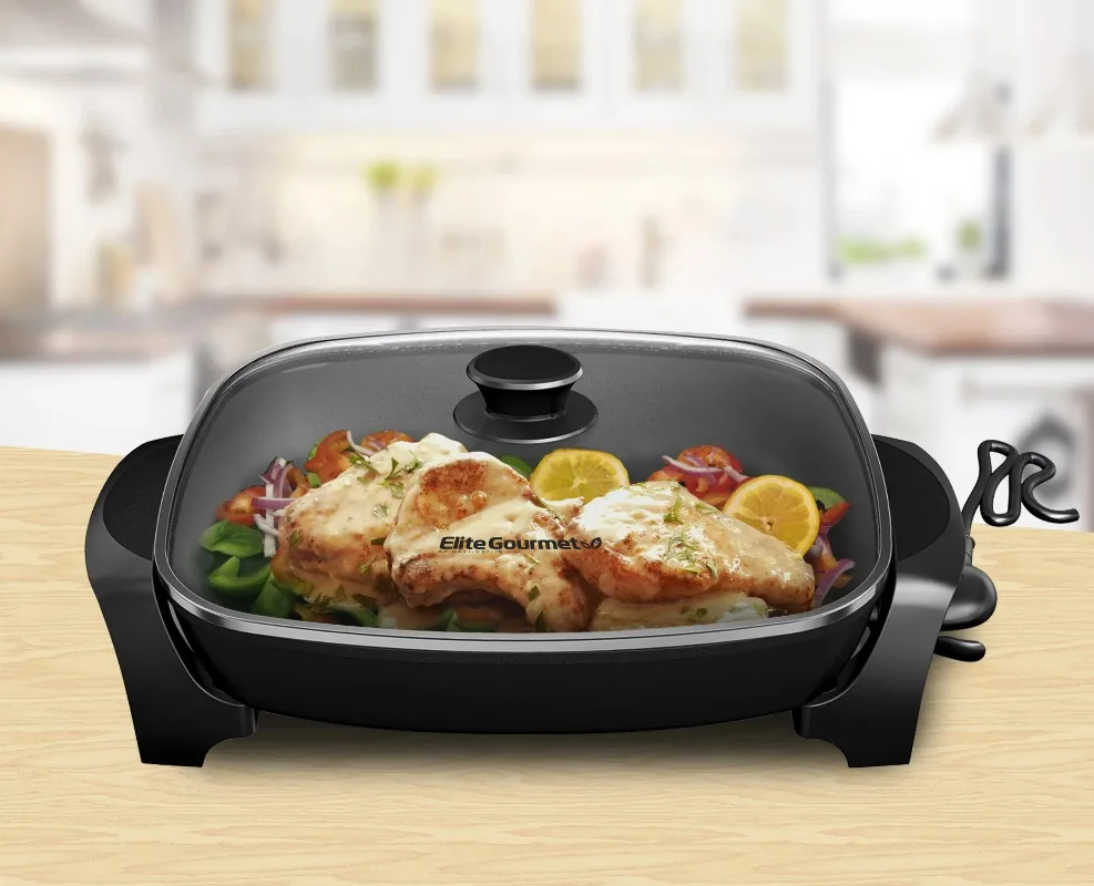 

Elite EG-6203 10.5-Quart Jumbo Electric Skillet with Easy-Pour Spout, Black