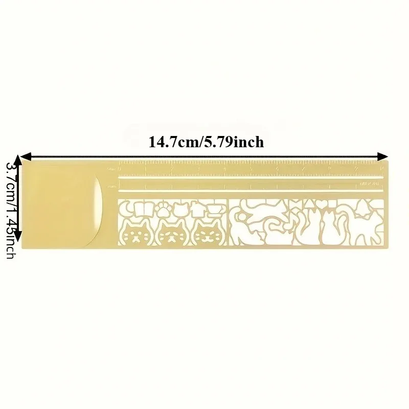 Cat-Shaped Template Ruler 2pcs/1pc Cute Double-Sided Bookmark Precision Stationery For Diaries Planners & Note-Taking
