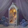 NEW DIY Book Nook Wooden Miniature Model Kit Wedding Dress Casa Bookend With Light 3D Puzzle Bookshelf Home Decor Friends Gifts 4