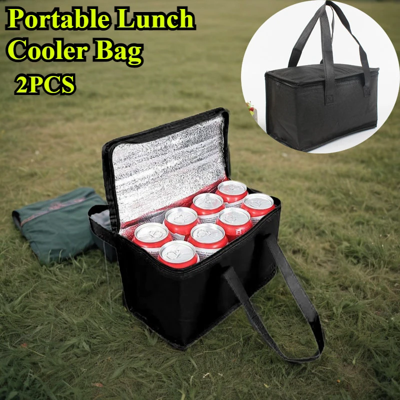 Portable Lunch Cooler Bag Insulated Thermal Insulation Keep Cold Picnic Box Foldable Ice Pack Food Thermal Camp Cooking Supplies