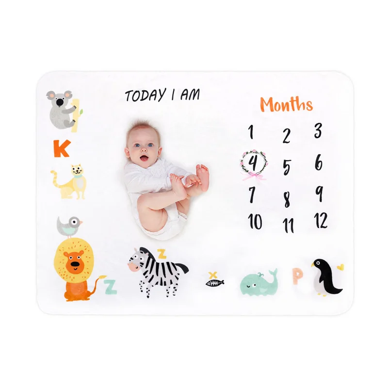 

Newborn Baby Photography Accessories Growth Monthly Blanket Photo Shoot Flannel Background Kids Swaddle Stroller Wrap Bedding