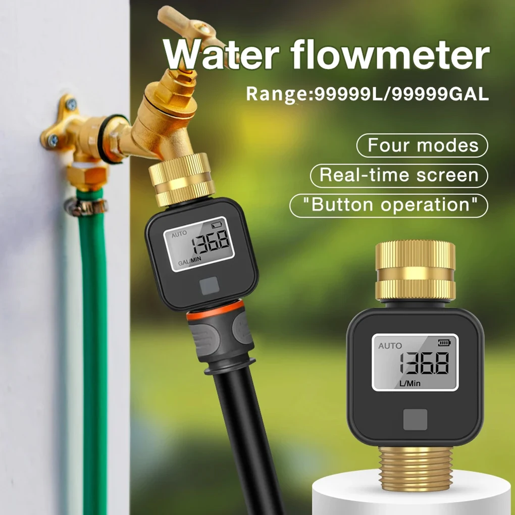 Digital Water Flow Meter High Accuracy Waterproof Electronic Flowmeter for Outdo