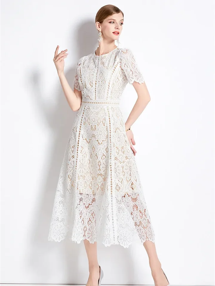 chinese dress ladies Vintage Lace Queen Anne Midi Garden Bridal Dress