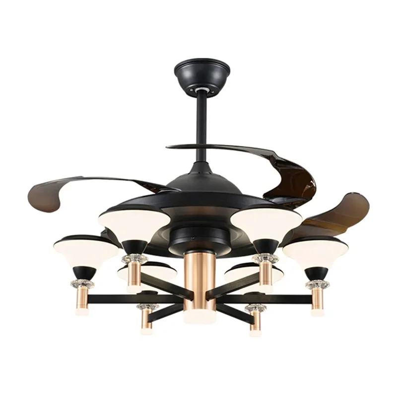 Hongcui Modern Ceiling Fan With Light And Control LED Home Decorative For Living Room Dining Room Bedroom Restaurant