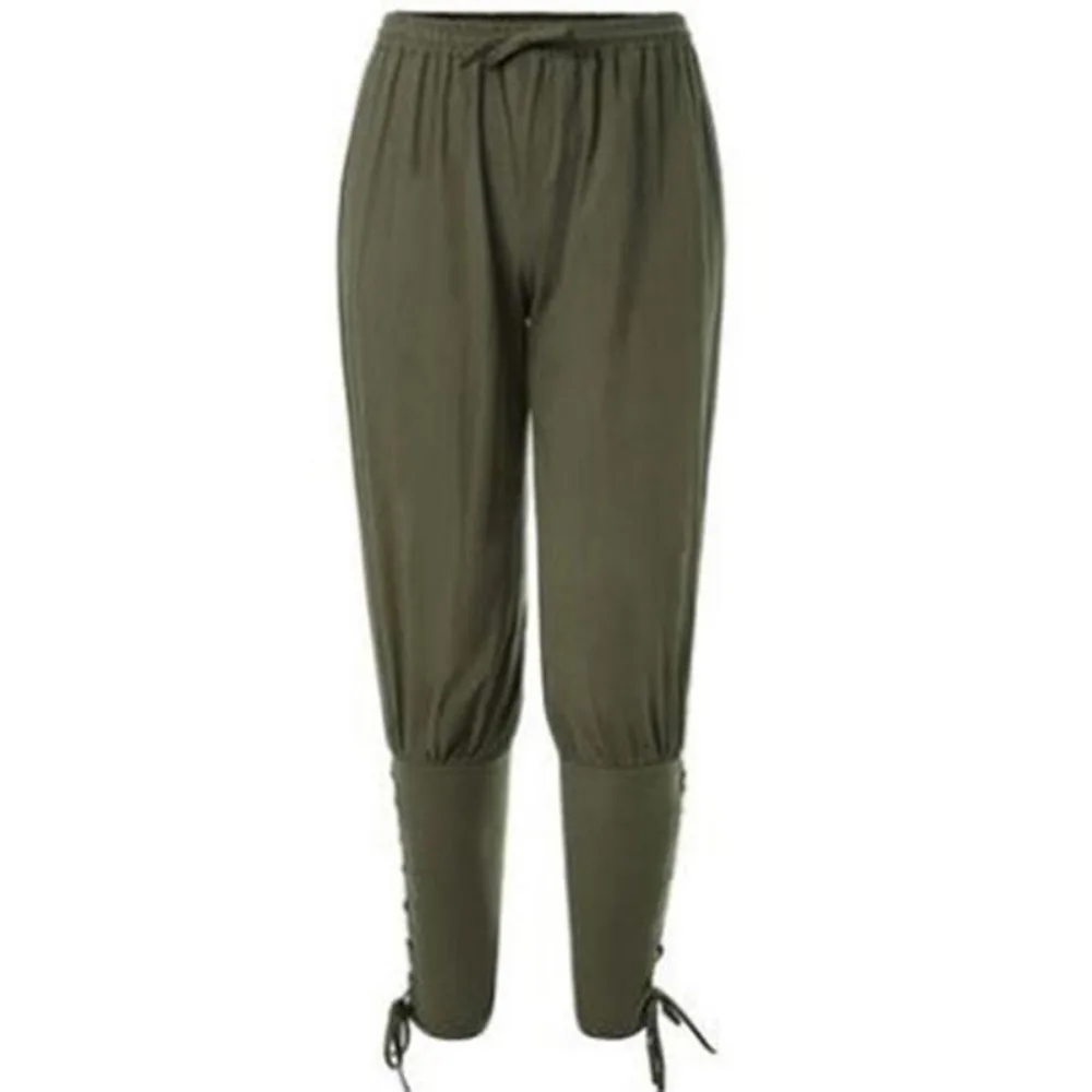 Men's Casual Trousers New Summer Drawstring Trousers Medieval Pirate Trousers Cotton and Linen Streetwear Pants 3