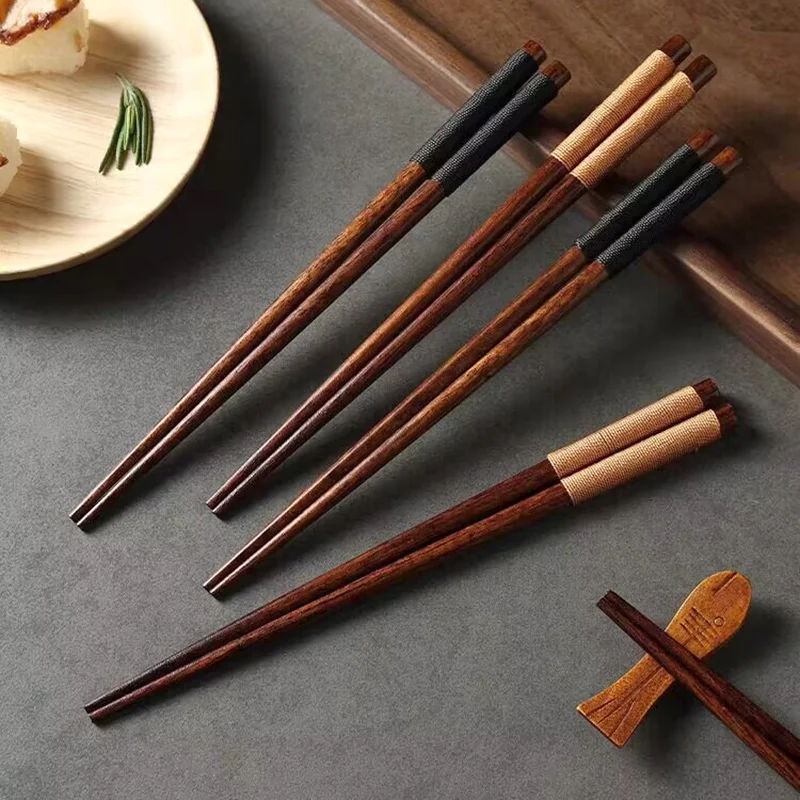 10 Paires De Baguettes Style Japonais Forme Hexagonale Antidérapantes Baguettes Réutilisables