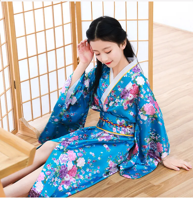 Girls kimono gown yukata cosplay performance clothing japanese kimono
