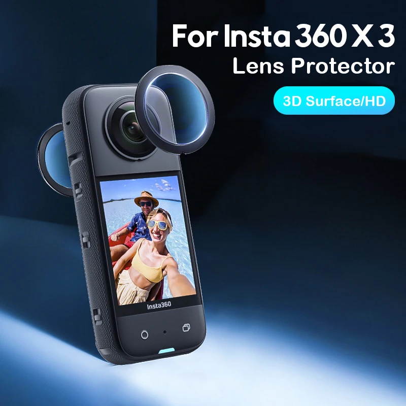 

For Insta360 X3 Protective Lens Guards Protector Tempered Glass Cap with Spare Stickers Insta 360 Accessories